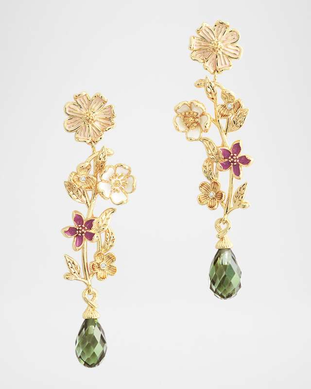 Wildflowers Stone Drop Earrings